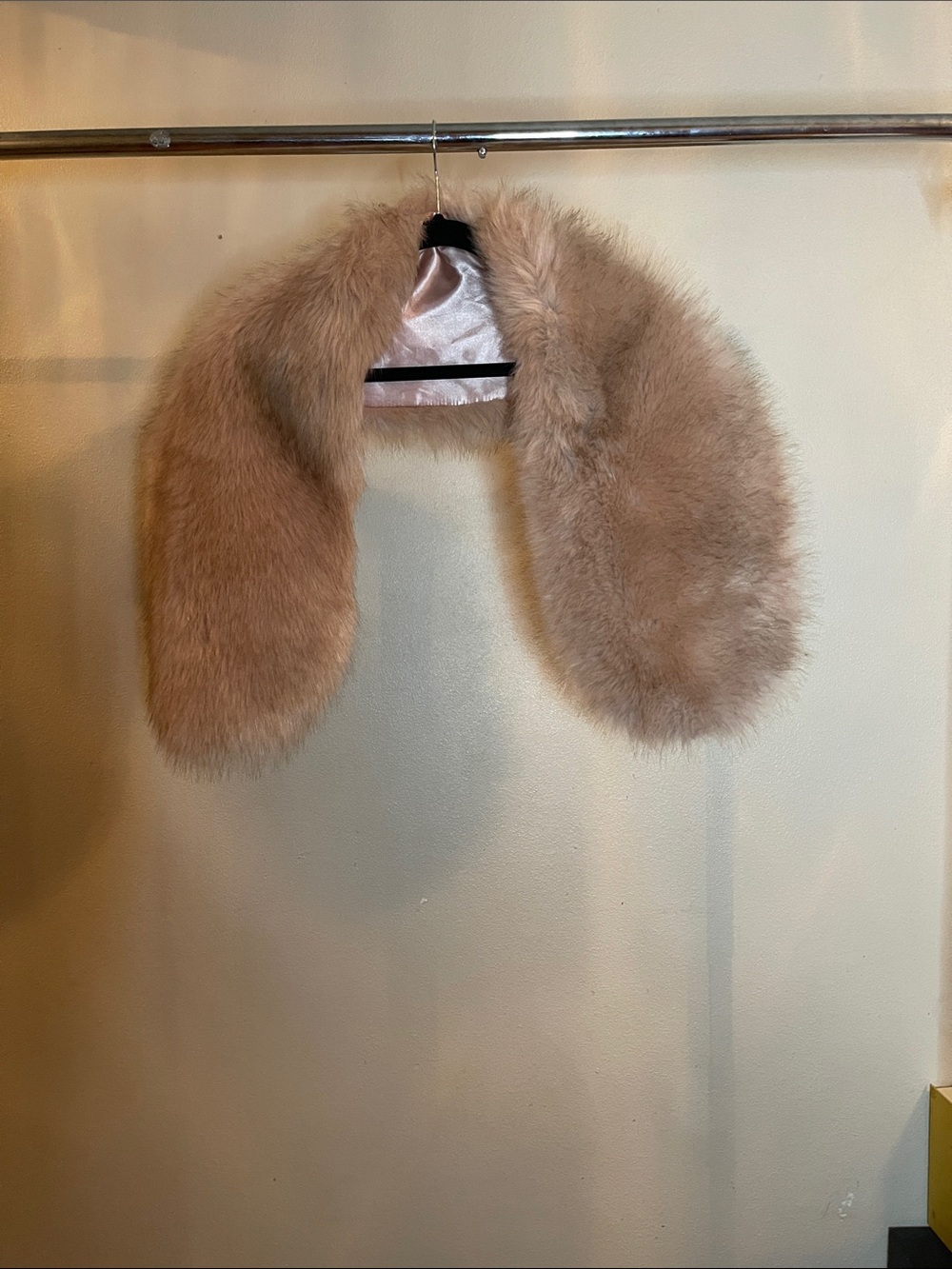 Faux Fur Wrap / Shrug in Light Beige/ light pink- Accessories